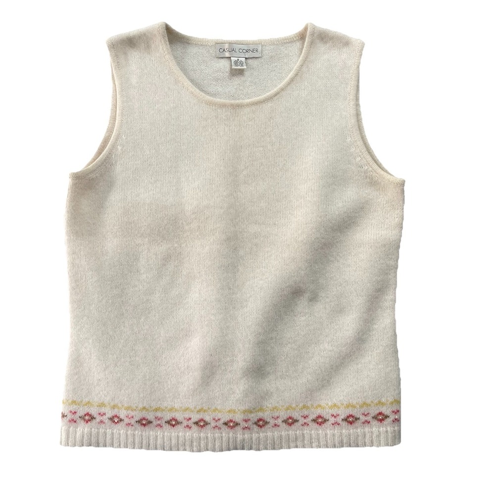 Vintage Casual Corner Sleeveless‎ Sweater Womens Wool Angora Lambswool Blend